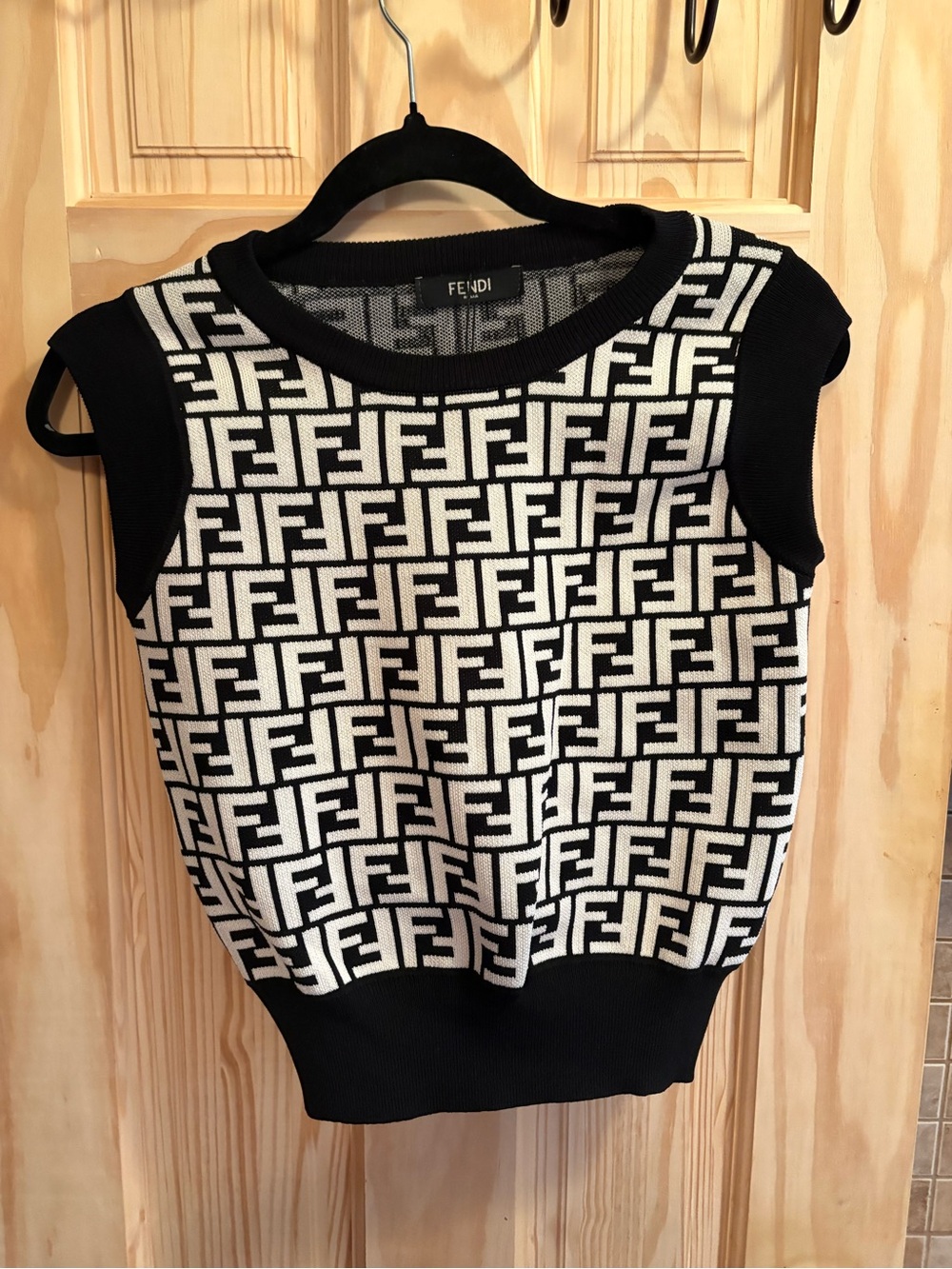 FASHION Black & White Logo Knit Tank and Mini Skirt set - Picture 2 of 6